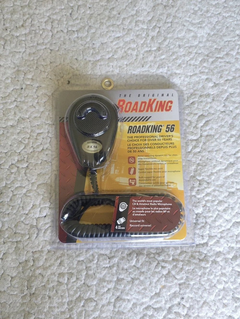 RoadKing RK564P 4-Pin Dynamic Noise Canceling CB Radio Microphone Black New